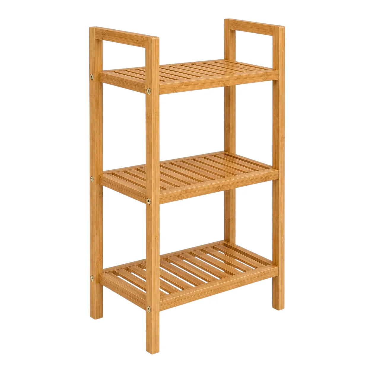 3-Tier Bamboo Bathroom Storage Shelf, Natural Brown, 40 x 28 x 72 cm