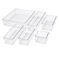6-Piece Clear Plastic Drawer Organiser Tray Set, Assorted Sizes