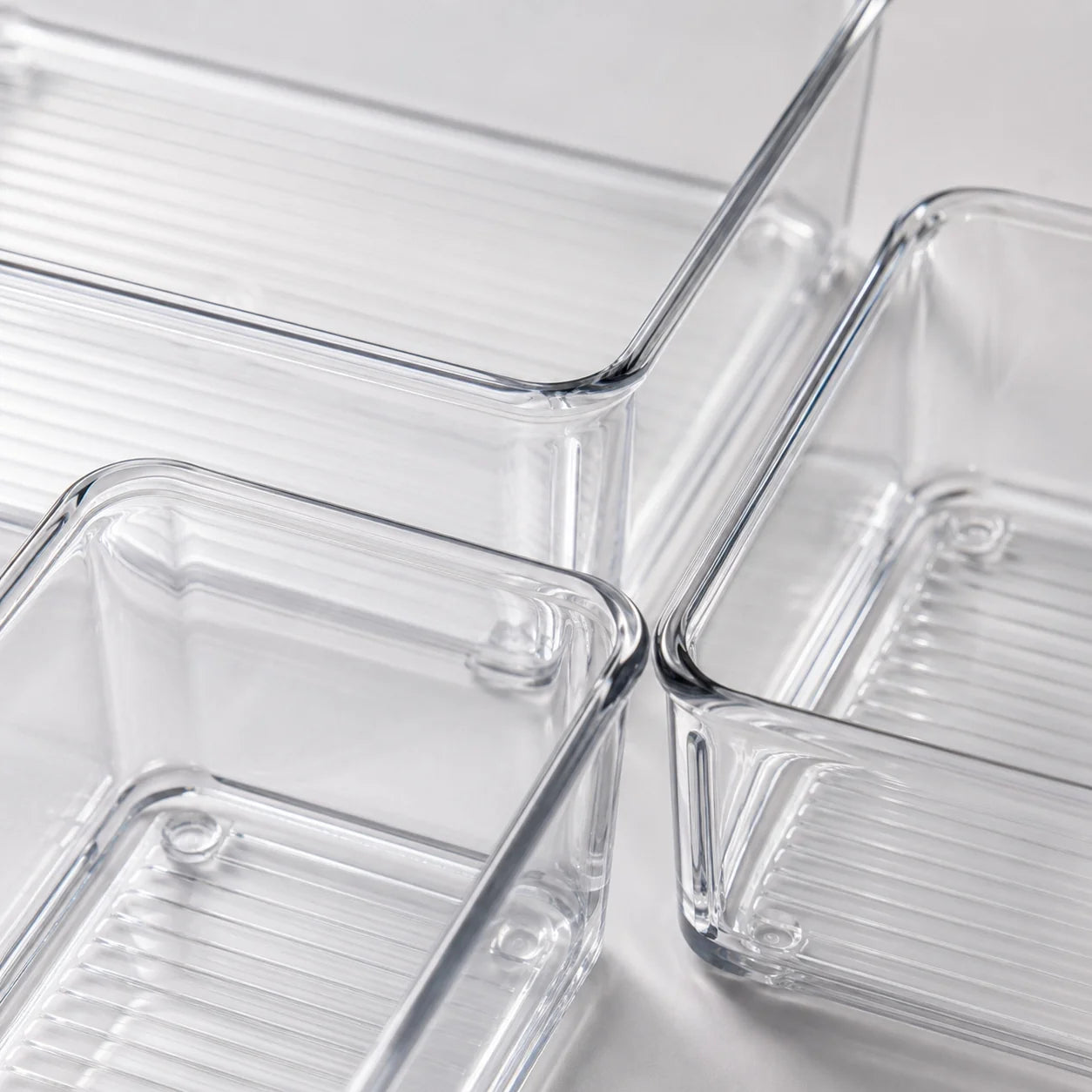 6-Piece Clear Plastic Drawer Organiser Tray Set, Assorted Sizes