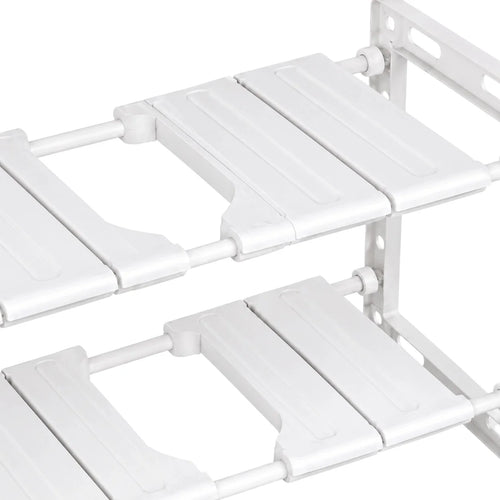 Adjustable 2-Tier Under-Sink Organiser Rack, White, 51-80 x 26 x 38 cm