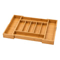 Expandable Bamboo Cutlery Drawer Organiser, Natural, 13.8-22 x 17.3 x 2 in